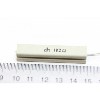 CEMENTED CERAMIC RESISTOR 1,2 K 10W DH VERTICAL NOS (New Old Stock) *1PC* U308 2