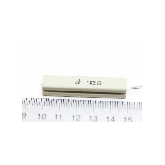 CEMENTED CERAMIC RESISTOR 1,2 K 10W DH VERTICAL NOS (New Old Stock) *1PC* U308