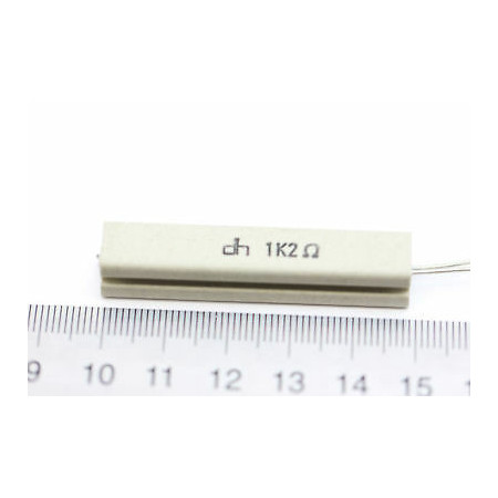 CEMENTED CERAMIC RESISTOR 1,2 K 10W DH VERTICAL NOS (New Old Stock) *1PC* U308