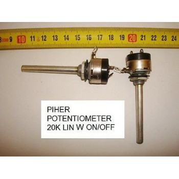 POTENCIOMETRO CARBON. CARBON PIHER POTENTIOMETER. 20K LIN C/I. P18