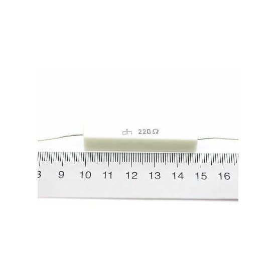 CEMENTED CERAMIC RESISTOR 220 OHM 10W DH AXIAL NOS(New Old Stock) *1PC* U201