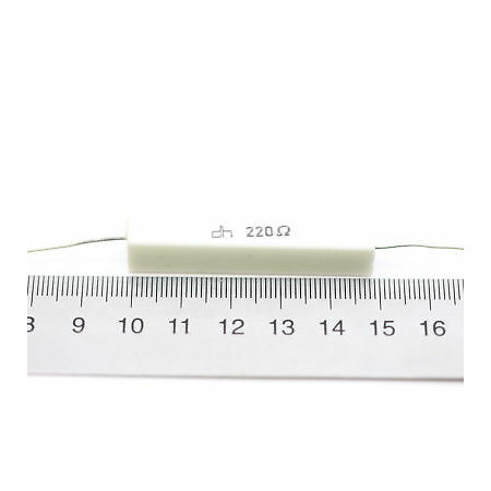 CEMENTED CERAMIC RESISTOR 220 OHM 10W DH AXIAL NOS(New Old Stock) *1PC* U201