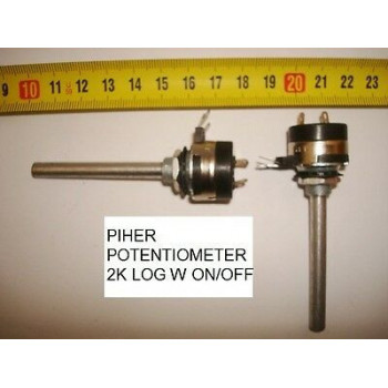 POTENCIOMETRO CARBON  PIHER POTENTIOMETER. 2K LOG C/I W ON/OFF. P22