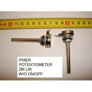 POTENCIOMETRO  CARBON PIHER POTENTIOMETER. PIHER 2M LIN S/I W/O ON/OFF. P9