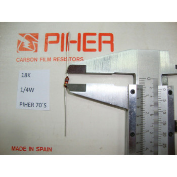 VINTAGE PIHER RESISTOR. 1/4W 18K 5% *4 PC* NEW ORIGINAL 1970´S