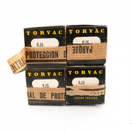 4 X 6J5 TUBE. TORVAC BRAND. METAL TUBE. CÑ  ENA