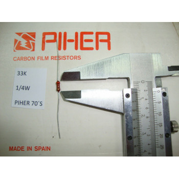 VINTAGE PIHER RESISTOR. 1/4W 33K 5% *4 PC* NEW ORIGINAL 1970´S C65