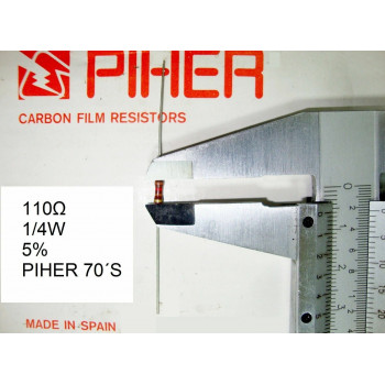 VINTAGE PIHER RESISTOR. 1/4W 110R 110Ohm 5% *4 PC* NEW ORIGINAL 1970´S+