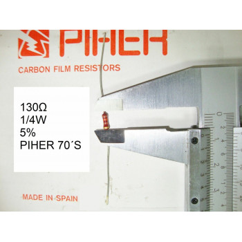 VINTAGE PIHER RESISTOR. 1/4W 130R 130Ohm 5% *4 PC* NEW ORIGINAL 1970´S+