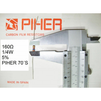 VINTAGE PIHER RESISTOR. 1/4W 160R 160Ohm 5% *4 PC* NEW ORIGINAL 1970´S+
