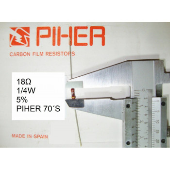 VINTAGE PIHER RESISTOR. 1/4W 18R 18Ohm 5% *4 PC* NEW ORIGINAL 1970´S+