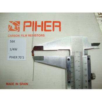 VINTAGE PIHER RESISTOR. 1/4W 56K 5% *4 PC* NEW ORIGINAL 1970´S C85
