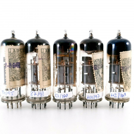 5 X ECC40 TUBE. PHILIPS-MINIWATT. CLOSED GETTER. 1950s. DP / LCR. CA  ENA