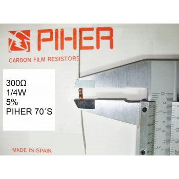 VINTAGE PIHER RESISTOR. 1/4W 300R 300Ohm 5% *4 PC* NEW ORIGINAL 1970´S+