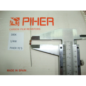 VINTAGE PIHER RESISTOR. 1/4W 180K 5% *3 PC* NEW ORIGINAL 1970´S