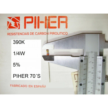 VINTAGE PIHER RESISTOR. 1/4W 390K 5% *4 PC* NEW ORIGINAL 1970´S+