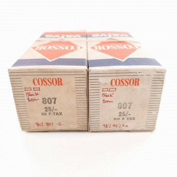 2 X 807 COSSOR TUBE. BLACK PLATES. DUAL GETTER. USA. NOS/NIB.  CV  ENA