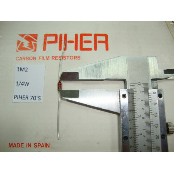 VINTAGE PIHER RESISTOR. 1/4W 1M2 1.2M 5% *4 PC* NEW ORIGINAL 1970´S