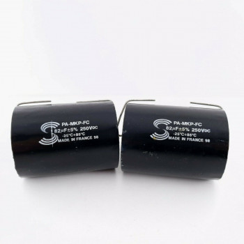 2 X 82uF 250V 5% SOLEN CAPACITOR. PA8200. AXIAL. 46X59MM. 5 CP  ENA