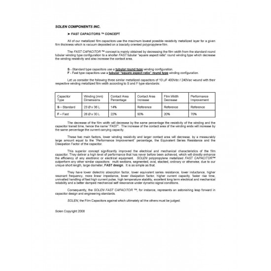 2 X 82uF 250V 5% SOLEN CAPACITOR. PA8200. AXIAL. 46X59MM. 5 CP  ENA