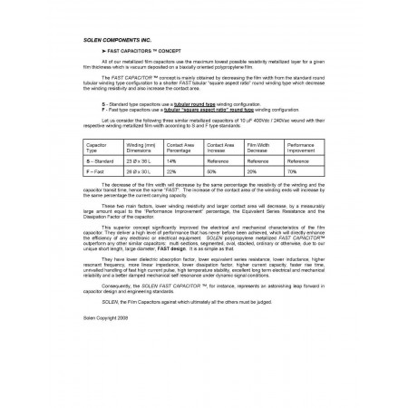 2 X 82uF 250V 5% SOLEN CAPACITOR. PA8200. AXIAL. 46X59MM. 5 CP  ENA