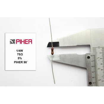 VINTAGE PIHER RESISTOR. 1/4W 75Ohm 75R 5% *4 PC* NEW ORIGINAL 1990´S+