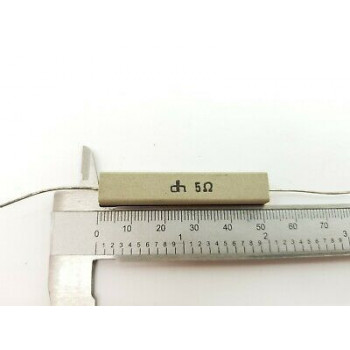 4 X CEMENTED CERAMIC RESISTOR 5 OHM 10W DH AXIAL NOS (New Old Stock) *4PC*