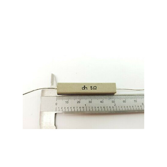 4 X CEMENTED CERAMIC RESISTOR 5 OHM 10W DH AXIAL NOS (New Old Stock) *4PC*