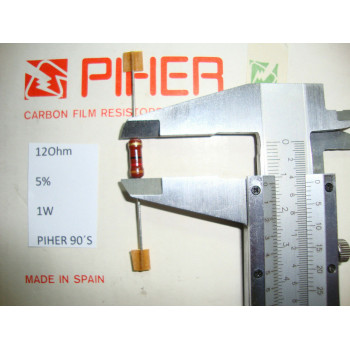 VINTAGE PIHER RESISTOR. 1W 120K 5% *1 PC* NEW ORIGINAL 1990´S+