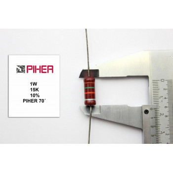 VINTAGE PIHER RESISTOR. 1W 15K 10% *1 PC* NEW ORIGINAL 1970´S+ C688