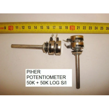 POTENCIOMETRO CARBON POTENTIOMETER. PIHER 50K + 50K LOG S/I. P5