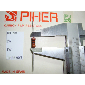 VINTAGE PIHER RESISTOR. 1W 10R 10Ohm 5% *1 PC* NEW ORIGINAL 1990´S+