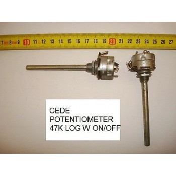 POTENCIOMETRO  CARBON CEDE POTENTIOMETER. 47K LOG C/I W ON/OFF. P15