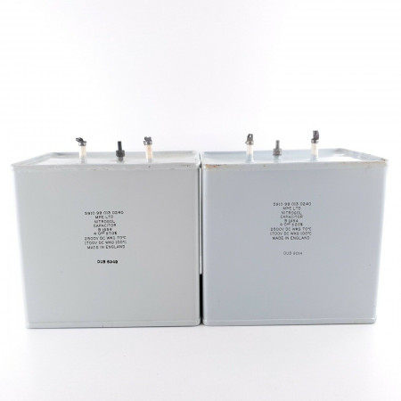2 X 4uF 1700-2500V 20% NITROGOL CAPACITOR. B1454. NOS. CE  ENA