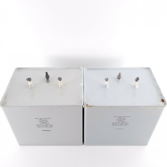 2 X 4uF 1700-2500V 20% NITROGOL CAPACITOR. B1454. NOS. CE  ENA