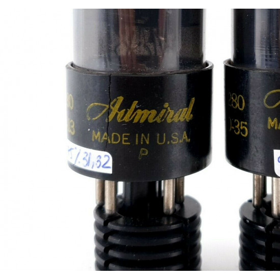 2 X 6V6GT TUBE. ADMIRAL BRAND. SMOKED GLASS. CÑ  ENA