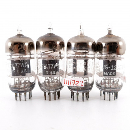4 X 12AT7WA GE TUBE. 1950s PROD. BLACK PLATES. 3 MICAS. AH  ENA