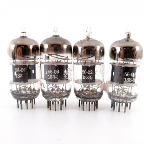 4 X 12AT7WA GE TUBE. 1950s PROD. BLACK PLATES. 3 MICAS. AH  ENA