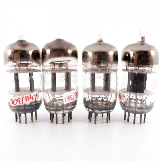 4 X 12AT7WA GE TUBE. 1950s PROD. BLACK PLATES. 3 MICAS. AH  ENA