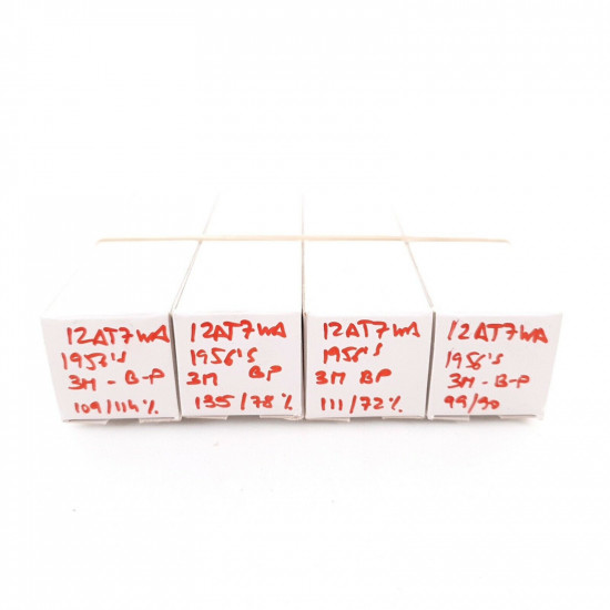 4 X 12AT7WA GE TUBE. 1950s PROD. BLACK PLATES. 3 MICAS. AH  ENA