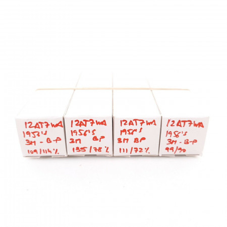 4 X 12AT7WA GE TUBE. 1950s PROD. BLACK PLATES. 3 MICAS. AH  ENA