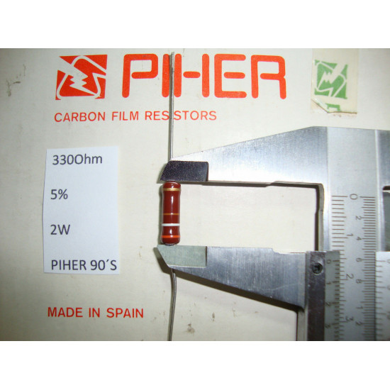 VINTAGE PIHER RESISTOR. 2W 330K 5% *1 PC* NEW ORIGINAL 1990´S+