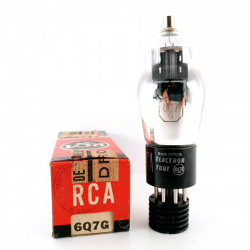 1 X 6Q7G TUBE. RCA BRAND. BLACK PLATES. 1950s M45.E549  ES