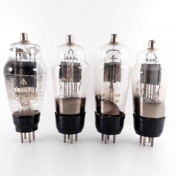 4 X VU111 / CV1111 / AU5 MARCONI-OSRAM TUBE. BLACK PLATES. NOS. AJ  ENA