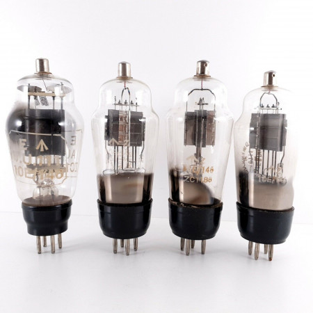 4 X VU111 / CV1111 / AU5 MARCONI-OSRAM TUBE. BLACK PLATES. NOS. AJ  ENA