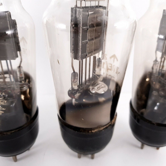 4 X VU111 / CV1111 / AU5 MARCONI-OSRAM TUBE. BLACK PLATES. NOS. AJ  ENA