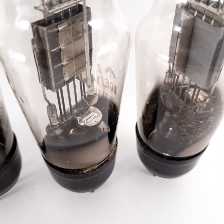 4 X VU111 / CV1111 / AU5 MARCONI-OSRAM TUBE. BLACK PLATES. NOS. AJ  ENA