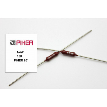 SPECIAL VINTAGE PIHER RESISTOR. 1/4W 18K *2 PC* NEW ORIGINAL 1960´S+ RC108