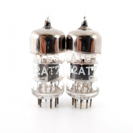 2 X 12AT7 / CV455 TUBE. ATES BRAND. BLACK PLATES. CÑ  ENA