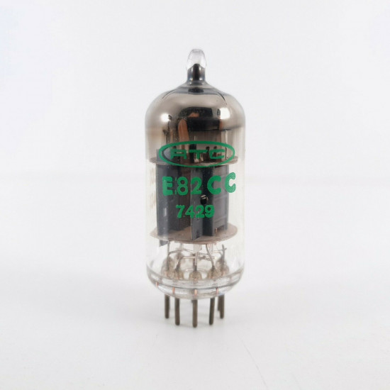 1 X E82CC TUBE. RTC BRAND. GREEN LOGO. LADDER PLATES. CO  ENA